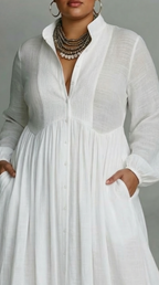 Elisa | Vestido Maxi Fluido con Botones Delanteros
