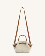 Melania | Mini Bolso Tote de Rafia con Herrajes Dorados