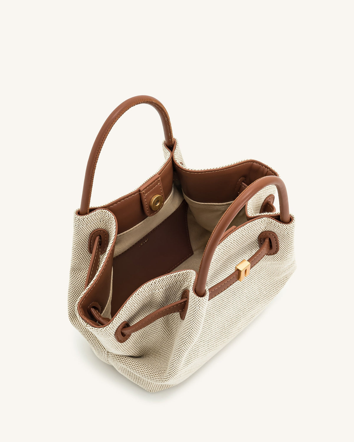 Melania | Mini Bolso Tote de Rafia con Herrajes Dorados