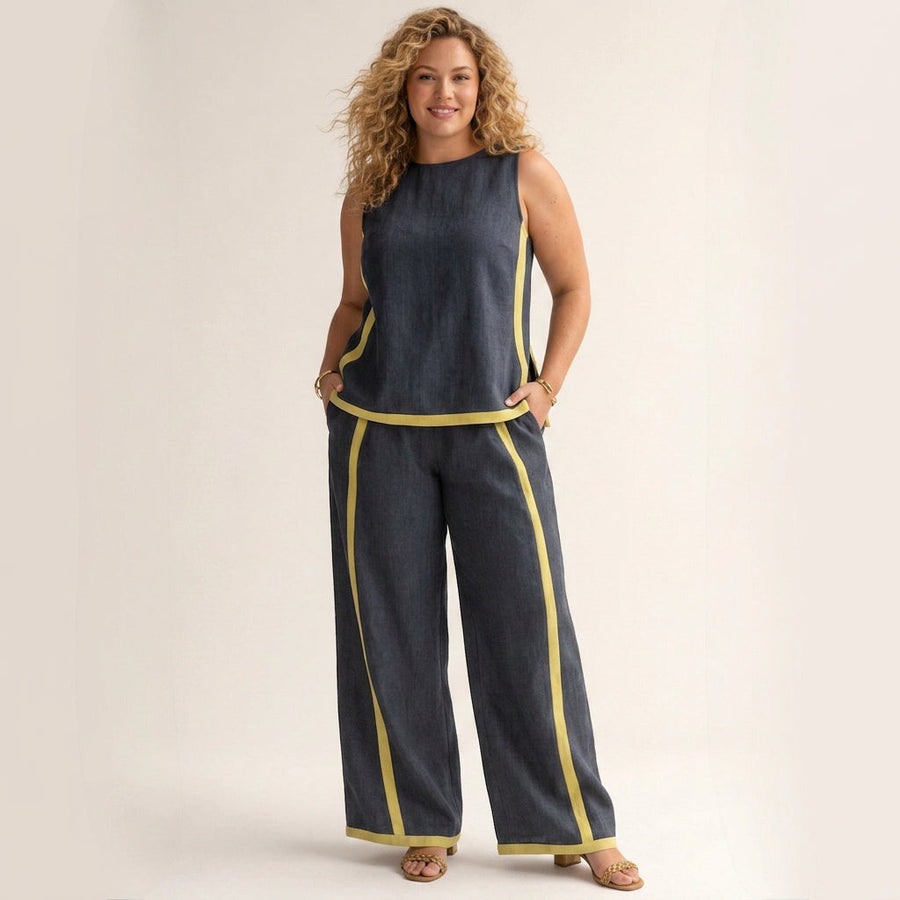 Bettina | Conjunto Elegante con Pantalón de Pierna Ancha