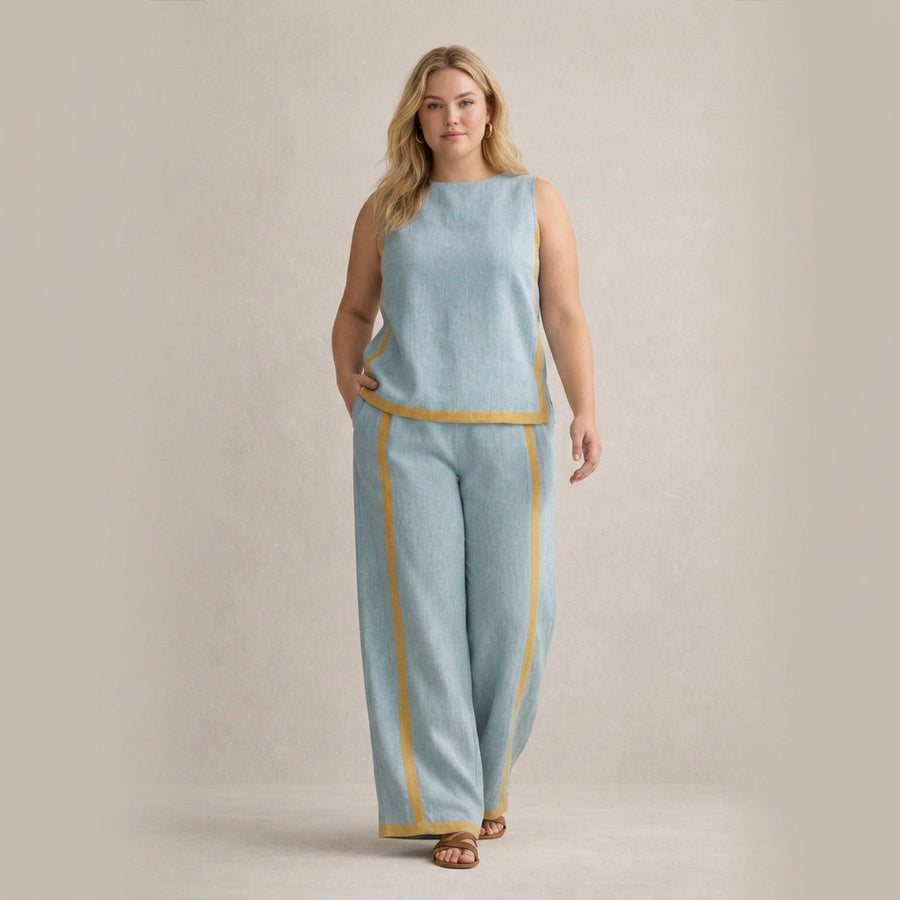 Bettina | Conjunto Elegante con Pantalón de Pierna Ancha