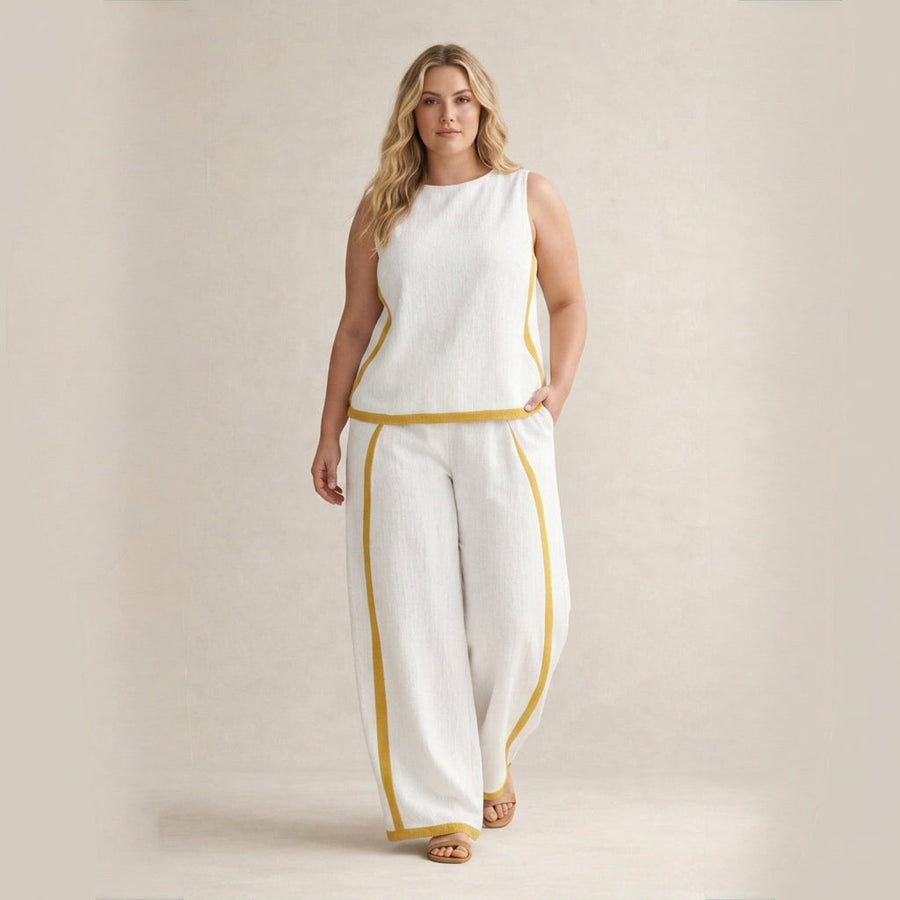 Bettina | Conjunto Elegante con Pantalón de Pierna Ancha