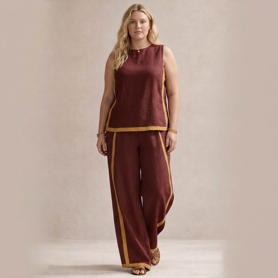 Bettina | Conjunto Elegante con Pantalón de Pierna Ancha