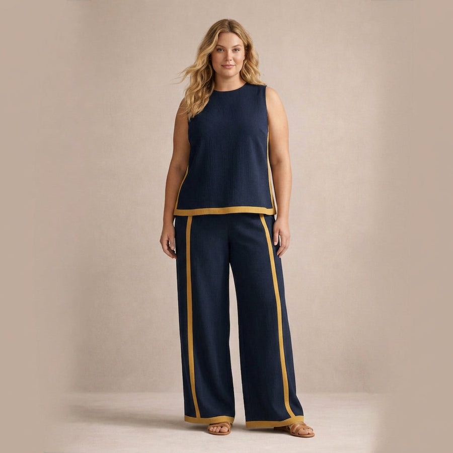 Bettina | Conjunto Elegante con Pantalón de Pierna Ancha